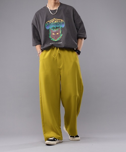 kutir（クティール）の「ロックキャットTシャツ（Tシャツ/カットソー・メンズ・ホワイト/チャコールグレー/イエロー/ラベンダー・MEDIUM/LARGE）」の6枚目の写真