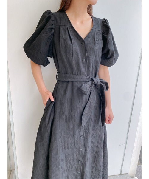 Vicente（ヴィセンテ）の「Puffsleeve maxi onepiece（ワンピース・レディース・ブラック/オフホワイト・FREE）」の15枚目の写真