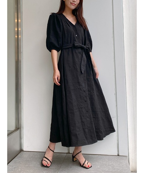 Vicente（ヴィセンテ）の「Puffsleeve maxi onepiece（ワンピース・レディース・ブラック/オフホワイト・FREE）」の17枚目の写真