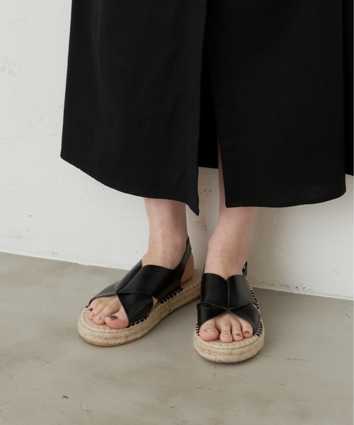 manana suerte（マニャーナスエルテ）の「ジュートクロスサンダル（サンダル・レディース・ホワイト/ブラック/シルバー・S/M/L）」の3枚目の写真