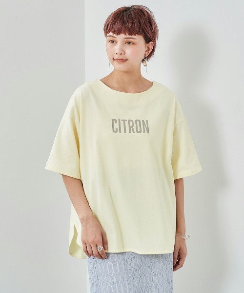 e.r.g*（イーアールジー）の「ラテカラー　ラウンドロゴＴｅｅ（Tシャツ/カットソー・レディース・ブラック/ブラウン/オフホワイト/カーキ/イエロー・M）」の5枚目の写真