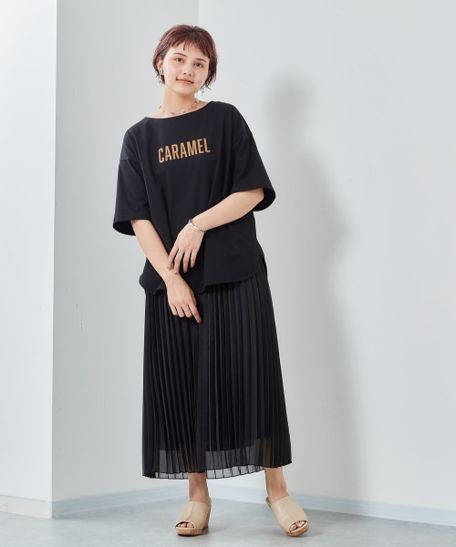 e.r.g*（イーアールジー）の「ラテカラー　ラウンドロゴＴｅｅ（Tシャツ/カットソー・レディース・ブラック/ブラウン/オフホワイト/カーキ/イエロー・M）」の22枚目の写真