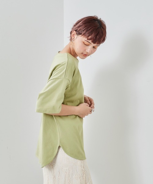 e.r.g*（イーアールジー）の「ラテカラー　ラウンドロゴＴｅｅ（Tシャツ/カットソー・レディース・ブラック/ブラウン/オフホワイト/カーキ/イエロー・M）」の21枚目の写真