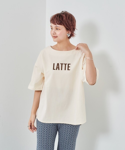 e.r.g*（イーアールジー）の「ラテカラー　ラウンドロゴＴｅｅ（Tシャツ/カットソー・レディース・ブラック/ブラウン/オフホワイト/カーキ/イエロー・M）」の13枚目の写真