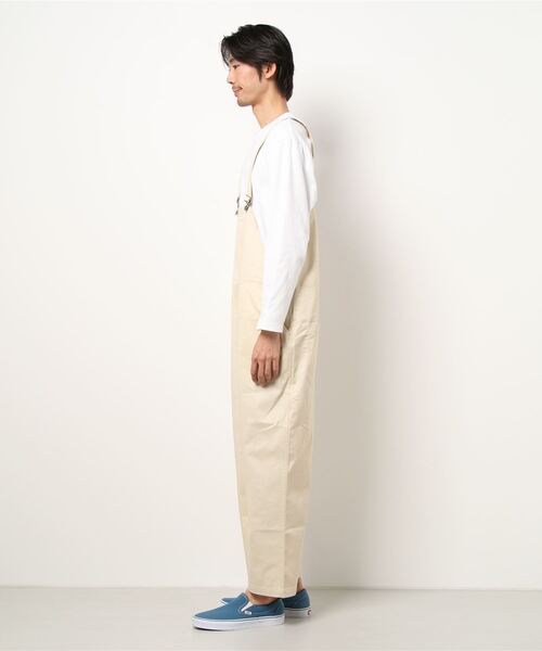 Blue Standard （ブルースタンダード）の「【BLUE STANDARD】ビッグシルエット　ツイルオーバーオール（サロペット/オーバーオール・メンズ・ブラック/カーキ/ブルー/ベージュ/オフホワイト・MEDIUM/LARGE）」の6枚目の写真