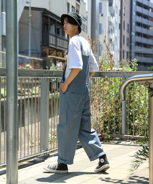 Blue Standard （ブルースタンダード）の「【BLUE STANDARD】ビッグシルエット　ツイルオーバーオール（サロペット/オーバーオール・メンズ・ブラック/カーキ/ブルー/ベージュ/オフホワイト・MEDIUM/LARGE）」の21枚目の写真