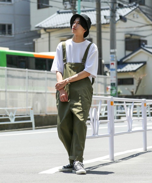 Blue Standard （ブルースタンダード）の「【BLUE STANDARD】ビッグシルエット　ツイルオーバーオール（サロペット/オーバーオール・メンズ・ブラック/カーキ/ブルー/ベージュ/オフホワイト・MEDIUM/LARGE）」の17枚目の写真