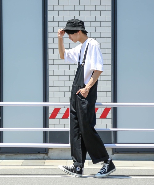 Blue Standard （ブルースタンダード）の「【BLUE STANDARD】ビッグシルエット　ツイルオーバーオール（サロペット/オーバーオール・メンズ・ブラック/カーキ/ブルー/ベージュ/オフホワイト・MEDIUM/LARGE）」の12枚目の写真