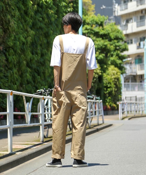 Blue Standard （ブルースタンダード）の「【BLUE STANDARD】ビッグシルエット　ツイルオーバーオール（サロペット/オーバーオール・メンズ・ブラック/カーキ/ブルー/ベージュ/オフホワイト・MEDIUM/LARGE）」の16枚目の写真