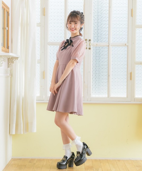 ROJITA（ロジータ）の「デコルテ開きスタンドカラーワンピース