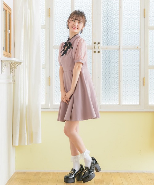 【完売品❗️ROJITA】配色レーシースタンドカラーワンピース RO5760EW04252_27_l.jpg