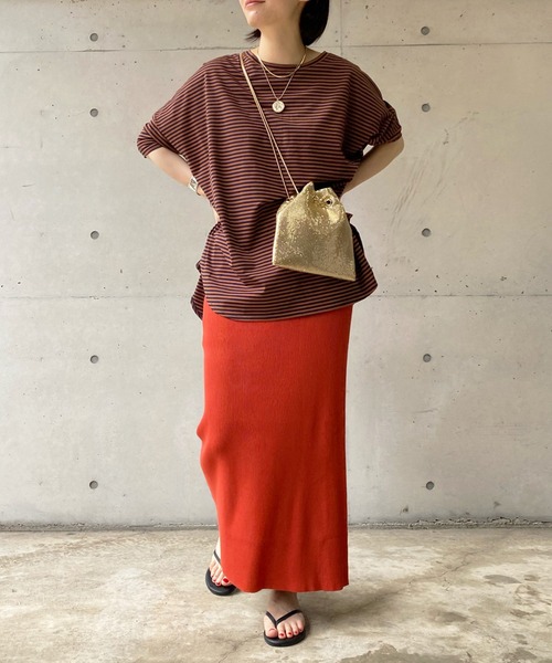 DouDou（ドゥドゥ）の「ボーダーポンチョ（Tシャツ/カットソー・レディース・ネイビー/オフホワイト・FREE）」の11枚目の写真