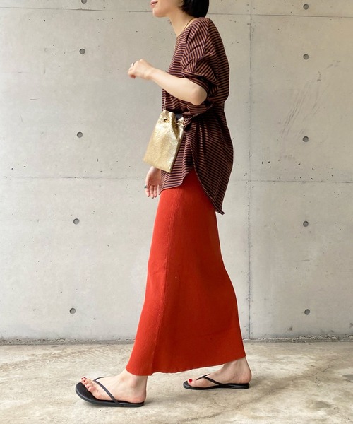 DouDou（ドゥドゥ）の「ボーダーポンチョ（Tシャツ/カットソー・レディース・ネイビー/オフホワイト・FREE）」の14枚目の写真