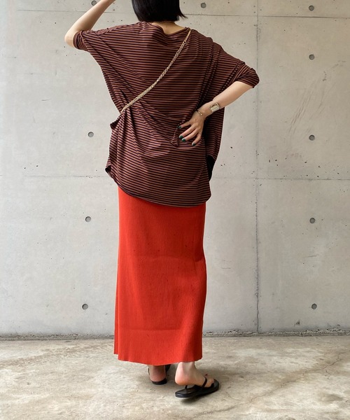 DouDou（ドゥドゥ）の「ボーダーポンチョ（Tシャツ/カットソー・レディース・ネイビー/オフホワイト・FREE）」の15枚目の写真