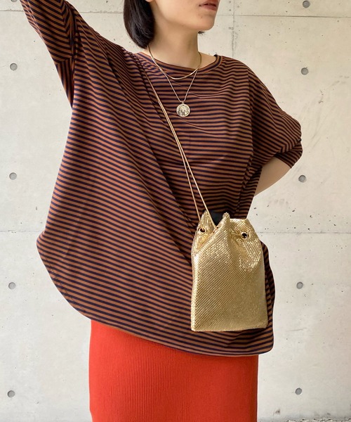 DouDou（ドゥドゥ）の「ボーダーポンチョ（Tシャツ/カットソー・レディース・ネイビー/オフホワイト・FREE）」の17枚目の写真