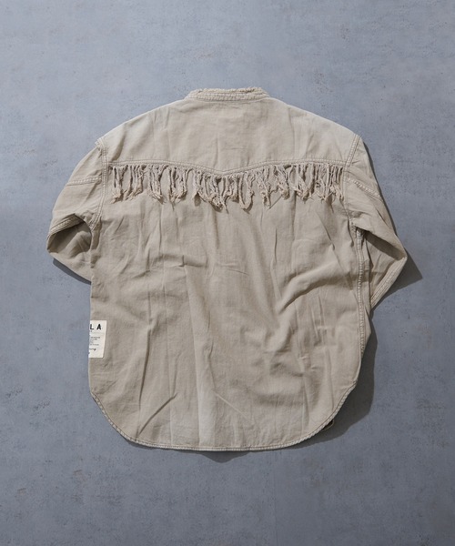 TOBILA（トビラ）の「スラブツイル フリンジ ウエスタンシャツ（シャツ/ブラウス・レディース・ベージュ/グリーン・M）」の22枚目の写真