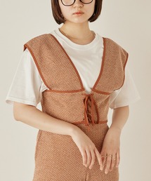 ヘリンボーンクロップドビスチェ/ベスト