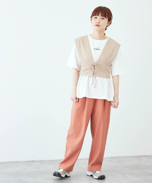 mikke（ミッケ）の「ヘリンボーンクロップドビスチェ/ベスト（ベスト・レディース・ブラック/ベージュ/ブラウン/カーキ・FREE）」の19枚目の写真