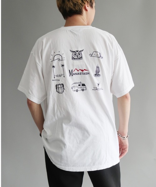 MANASTASH（マナスタッシュ）の「MANASTASH×JONAS CLAESSON/マナスタッシュ×ジョナスクレアッソン ICON アイコン　Tシャツ（Tシャツ/カットソー・メンズ・ホワイト・LARGE/X-LARGE/MEDIUM）」の7枚目の写真