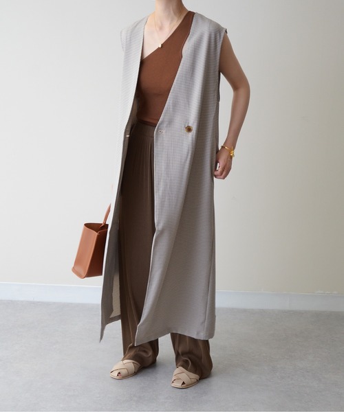 セール Vネックチェックワンピジレ ノーカラージャケット Ibeul イベール のファッション通販 Zozotown