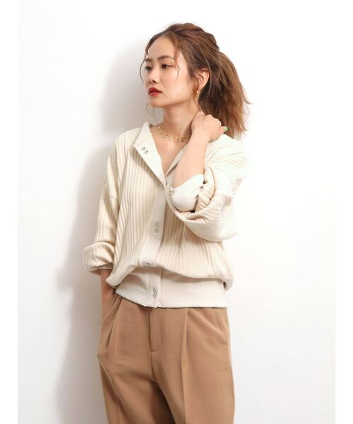 Ungrid（アングリッド）の「ショートカットルーズカーデ（カーディガン/ボレロ・レディース・アイボリー/チャコールグレー/レッド・FREE）」の10枚目の写真