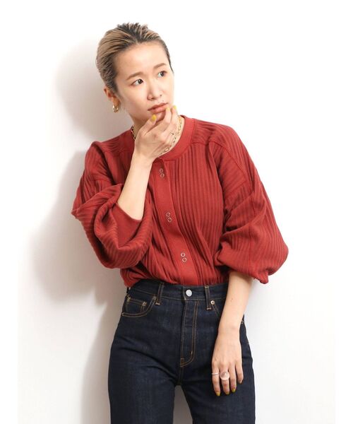 Ungrid（アングリッド）の「ショートカットルーズカーデ（カーディガン/ボレロ・レディース・アイボリー/チャコールグレー/レッド・FREE）」の5枚目の写真