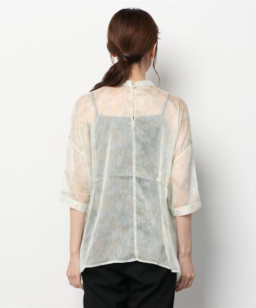 Wordtrobe(ワードトローブ)の「【wordtorobe】バンドカラーキーネックオーガンジーシアーブラウス(シャツ/ブラウス・レディース・ブルー/グリーン・FREE)」の21枚目の写真