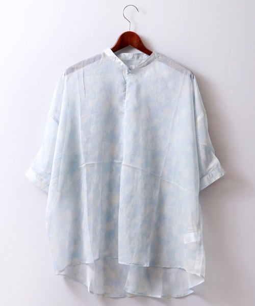 Wordtrobe(ワードトローブ)の「【wordtorobe】バンドカラーキーネックオーガンジーシアーブラウス(シャツ/ブラウス・レディース・ブルー/グリーン・FREE)」の11枚目の写真