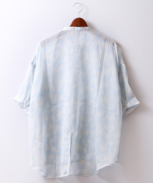 Wordtrobe(ワードトローブ)の「【wordtorobe】バンドカラーキーネックオーガンジーシアーブラウス(シャツ/ブラウス・レディース・ブルー/グリーン・FREE)」の12枚目の写真