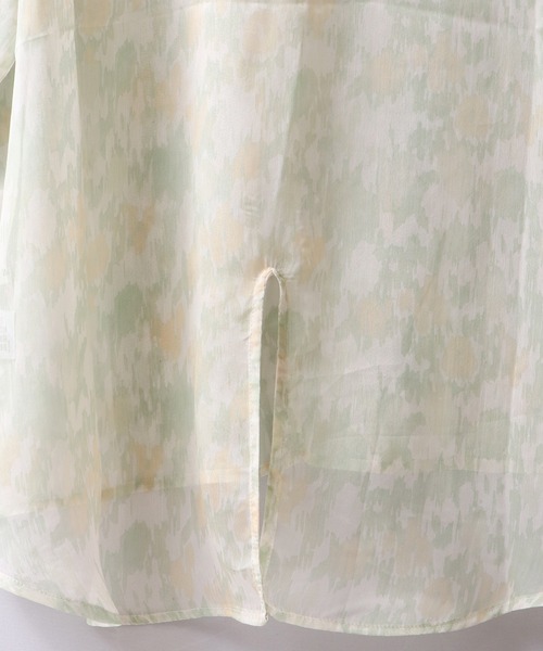 Wordtrobe(ワードトローブ)の「【wordtorobe】バンドカラーキーネックオーガンジーシアーブラウス(シャツ/ブラウス・レディース・ブルー/グリーン・FREE)」の5枚目の写真