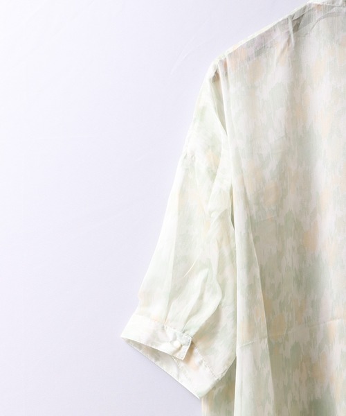 Wordtrobe(ワードトローブ)の「【wordtorobe】バンドカラーキーネックオーガンジーシアーブラウス(シャツ/ブラウス・レディース・ブルー/グリーン・FREE)」の6枚目の写真