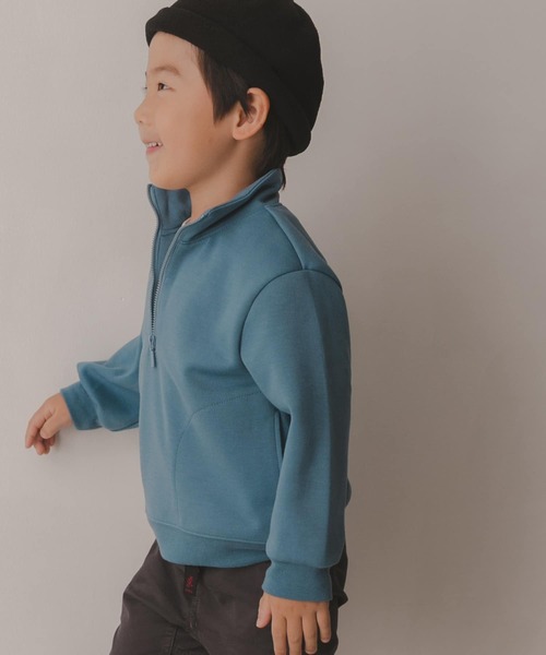 URBAN RESEARCH DOORS（アーバンリサーチドアーズ）の「ハーフジッププルオーバー(KIDS)（スウェット・キッズ・ブルー/アイボリー・120/105/135）」の5枚目の写真