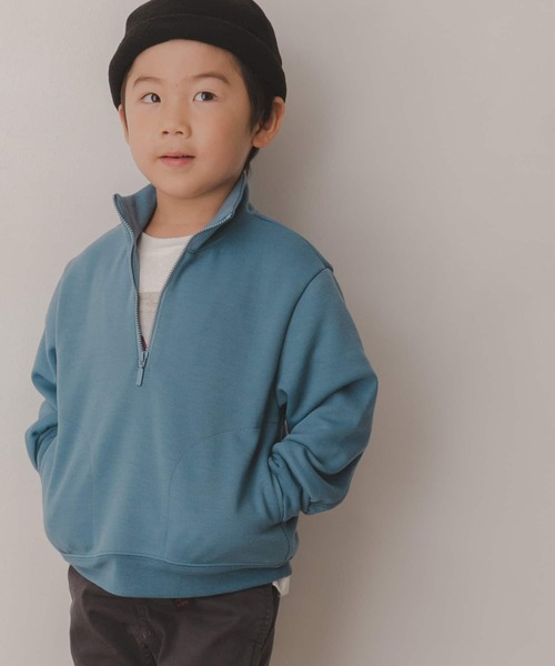 URBAN RESEARCH DOORS（アーバンリサーチドアーズ）の「ハーフジッププルオーバー(KIDS)（スウェット・キッズ・ブルー/アイボリー・120/105/135）」の9枚目の写真