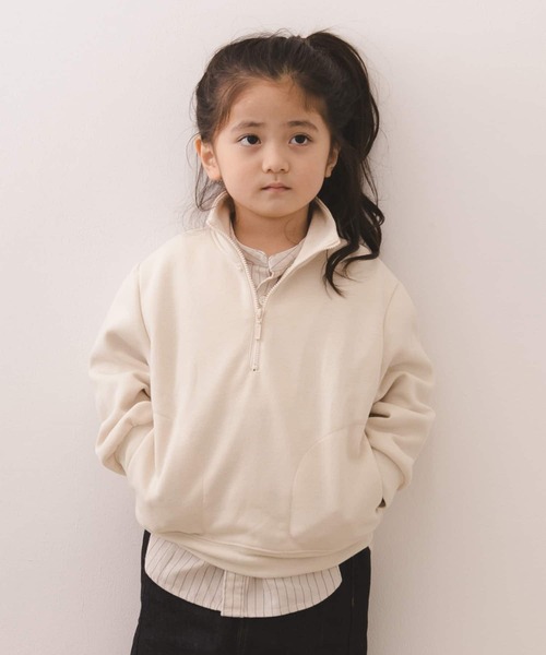 URBAN RESEARCH DOORS（アーバンリサーチドアーズ）の「ハーフジッププルオーバー(KIDS)（スウェット・キッズ・ブルー/アイボリー・120/105/135）」の7枚目の写真