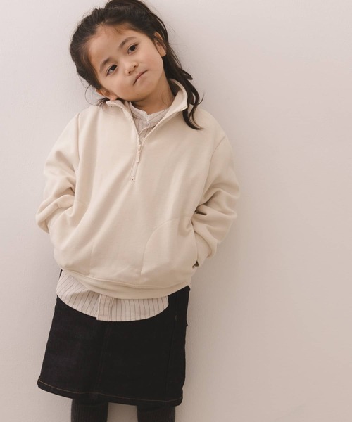 URBAN RESEARCH DOORS（アーバンリサーチドアーズ）の「ハーフジッププルオーバー(KIDS)（スウェット・キッズ・ブルー/アイボリー・120/105/135）」の3枚目の写真