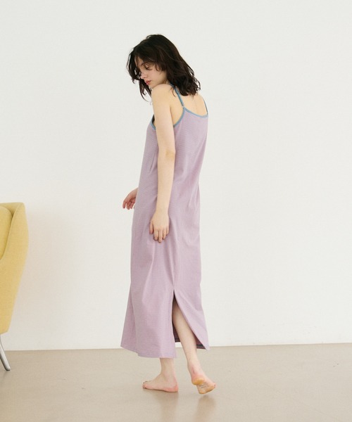 mystic(ミスティック)の「SHIMAワンピース(ルームウェア/パジャマ・レディース・ピンク/オレンジ/ブラック・FREE)」の2枚目の写真