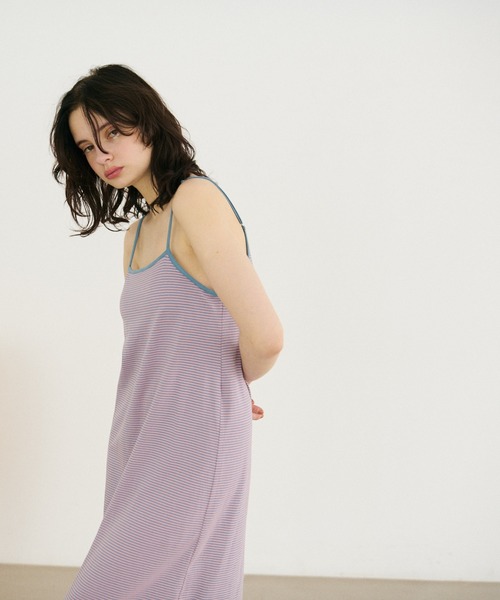 mystic(ミスティック)の「SHIMAワンピース(ルームウェア/パジャマ・レディース・ピンク/オレンジ/ブラック・FREE)」の4枚目の写真