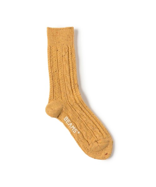 BEAMS PLUS（ビームスプラス）の「Cable Nep Multi Pattern Socks（ソックス/靴下・メンズ・グリーン/チャコールグレー/ブラウン/オフホワイト/イエロー系その他6・ONE SIZE）」の5枚目の写真