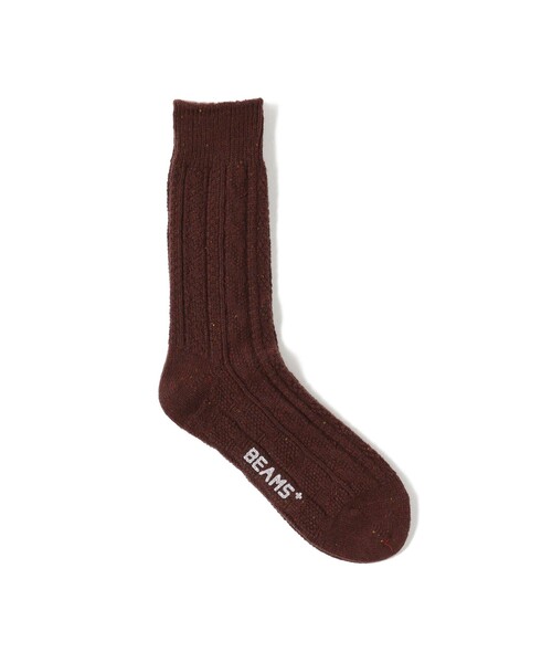 BEAMS PLUS（ビームスプラス）の「Cable Nep Multi Pattern Socks（ソックス/靴下・メンズ・グリーン/チャコールグレー/ブラウン/オフホワイト/イエロー系その他6・ONE SIZE）」の11枚目の写真