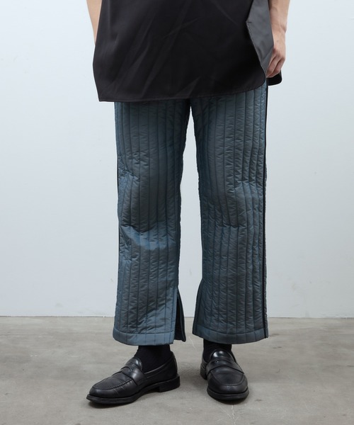 unlow（アンロー）の「シャンブレーキルティングパンツ（セットアップ対応）（その他パンツ・メンズ・グレー/ブルー・L/M）」の7枚目の写真