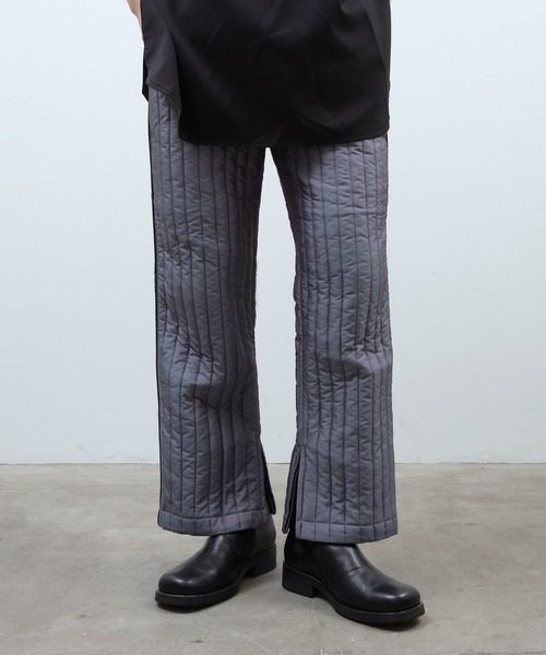 unlow（アンロー）の「シャンブレーキルティングパンツ（セットアップ対応）（その他パンツ・メンズ・グレー/ブルー・L/M）」の8枚目の写真
