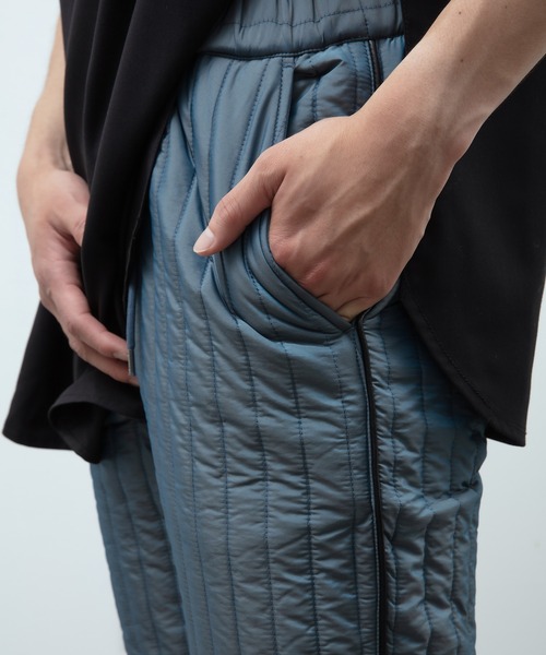 unlow（アンロー）の「シャンブレーキルティングパンツ（セットアップ対応）（その他パンツ・メンズ・グレー/ブルー・L/M）」の12枚目の写真