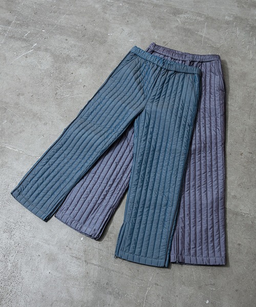 unlow（アンロー）の「シャンブレーキルティングパンツ（セットアップ対応）（その他パンツ・メンズ・グレー/ブルー・L/M）」の16枚目の写真