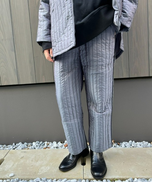 unlow（アンロー）の「シャンブレーキルティングパンツ（セットアップ対応）（その他パンツ・メンズ・グレー/ブルー・L/M）」の3枚目の写真