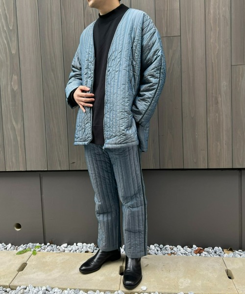 unlow（アンロー）の「シャンブレーキルティングパンツ（セットアップ対応）（その他パンツ・メンズ・グレー/ブルー・L/M）」の4枚目の写真