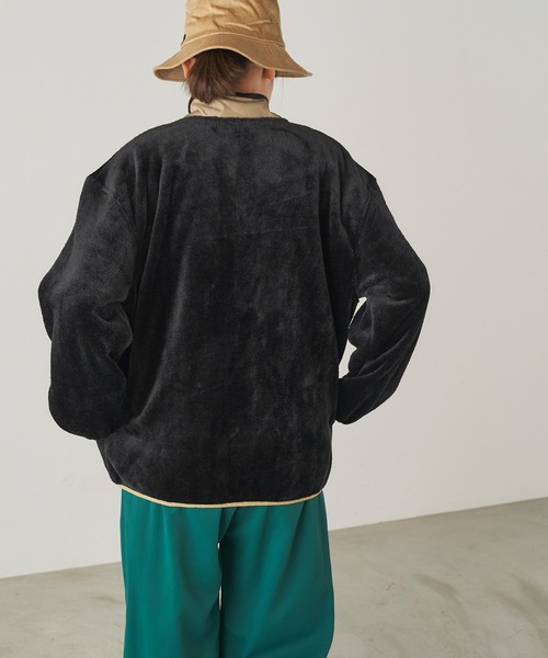 ＆yam（アンドヤム）の「両面シャギーフリースジップブルゾン【親子お揃い/リンクコーデ】（ブルゾン・レディース・ブラック/ベージュ/パープル・FREE）」の8枚目の写真