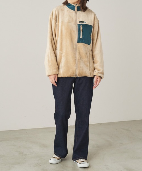 ＆yam（アンドヤム）の「両面シャギーフリースジップブルゾン【親子お揃い/リンクコーデ】（ブルゾン・レディース・ブラック/ベージュ/パープル・FREE）」の14枚目の写真