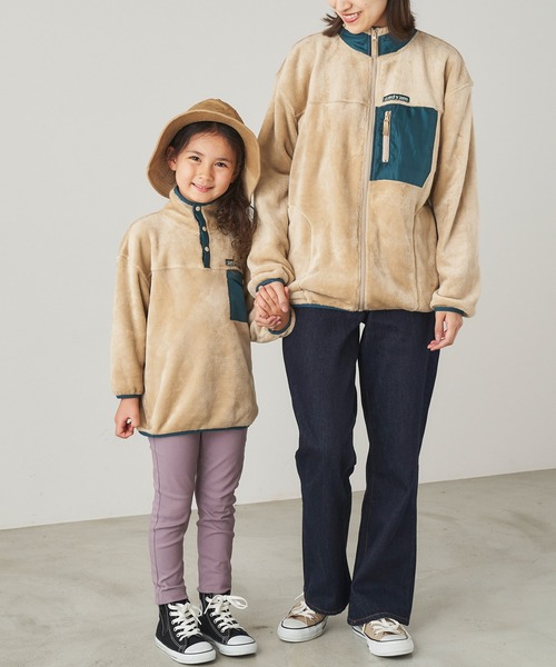 ＆yam（アンドヤム）の「両面シャギーフリースジップブルゾン【親子お揃い/リンクコーデ】（ブルゾン・レディース・ブラック/ベージュ/パープル・FREE）」の16枚目の写真