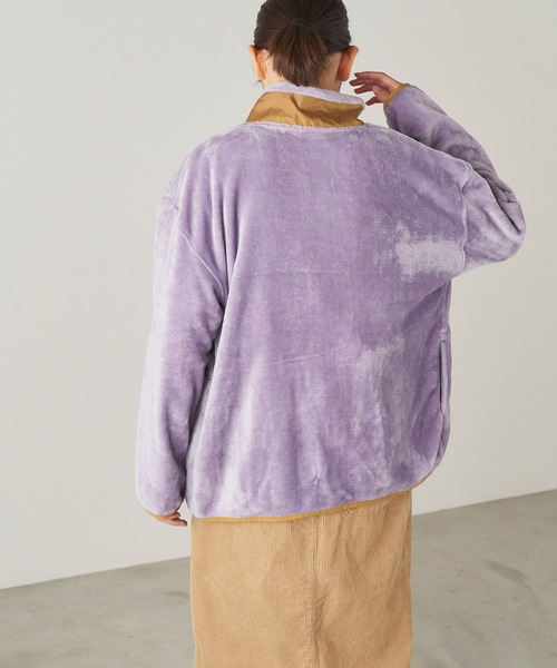 ＆yam（アンドヤム）の「両面シャギーフリースジップブルゾン【親子お揃い/リンクコーデ】（ブルゾン・レディース・ブラック/ベージュ/パープル・FREE）」の20枚目の写真