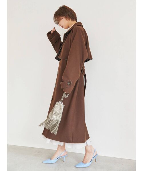 COTORICA(コトリカ)の「フェイクウールパイピングコート(ステンカラーコート・レディース・ブラウン/ベージュ・FREE)」の13枚目の写真